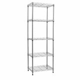 REGILLER 5-Wire Shelving Metal Storage Rack Adjustable Shelves, Standing Storage Shelf Units for Laundry Bathroom Kitchen Pantry Closet(Silver, 16.6L REGILLER