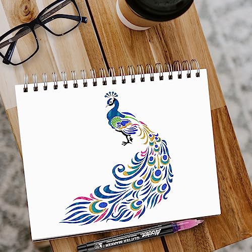 ABEIER Glitter Markers Pens, 12 Colors Sparkle Acrylic Metallic Paint Pens, Fine Point Tip, Water-based Ink for Rock Painting, Stone, Mugs, Ceramic, ABEIER