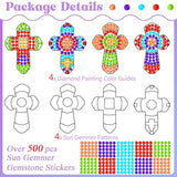 Christmas Jesus Cross Crafts for Kids, Sunday School Religious Sun Gemmers DIY Diamond Painting Bible School Christian Arts Craft Kits for 4 8 10 Qyeahkj