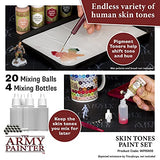 The Army Painter Skin Tones Paint Set, 16 Acrylic Paints, 4 empty bottles and 16 Mixing Balls for Advanced Techniques in Wargames Miniature Model The Army Painter