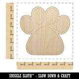 Paw Print Solid Unfinished Wood Shape Piece Cutout for DIY Craft Projects - 1/8 Inch Thick - 6.25 Inch Size Sniggle Sloth