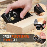 Saker Chamfer Plane-Woodworking Edge Corner Flattening Tool with Auxiliary Locator,Hand Chamfering Planer Suitable for Quick Edge Trimming of Wood Saker