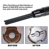 KUNTEC Pneumatic Compact Air Scaler 1/4" Air Powered Rust Paint Weld Slag Remover Cleaner KUNTEC