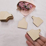 30PCS Cow Tag Natural Wood Earrings Blanks,Wood Jewelry Accessories, DIY Unfinished Wood Shapes (2.0") ACFENG