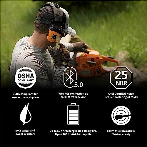 ISOtunes LINK 2.0 Bluetooth Earmuffs: Upgraded Wireless Hearing Protection with 50 Hour Battery Life and 25 dB Noise Reduction Rating - WoodArtSupply