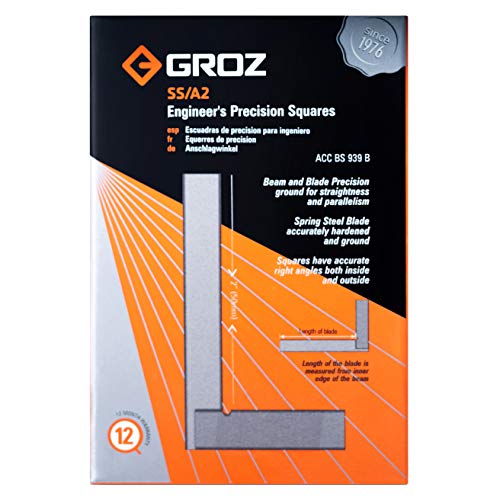 Groz 01000 2" Precision Steel Square, 16 Microns Squareness Groz