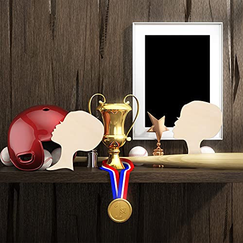 Jetec 8 Pieces African Woman Women Face with Lashes Silhouette Head Wood Decoration Pendant Unfinished Laser Cutting Cutout Shape Painting DIY Crafts Jetec