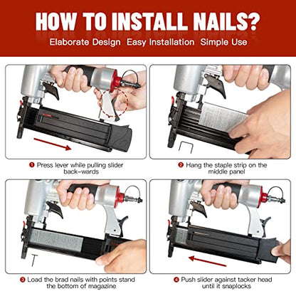 KEENTECH Pneumatic Brad Nailer, 18 GA, 2 in 1 Nail Gun and Crown Stapler Fires 2 Inch Brad Nailes and 1-5/8 Inch Crown Staples, for Carpentry, DIY - WoodArtSupply