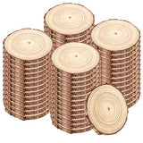 TAICHEUT 100PCS 3.5-4 Inch Natural Wood Slices, Unfinished Wood Slices Wooden Bark Slices Log Circles for Painting, Coasters, Ornaments and Craft TAICHEUT