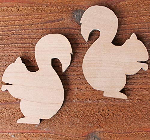 Small 2 Squirrel Squirrels Unfinished Wood Cutout Shapes Crafts Cabin Sign Nature - WoodArtSupply