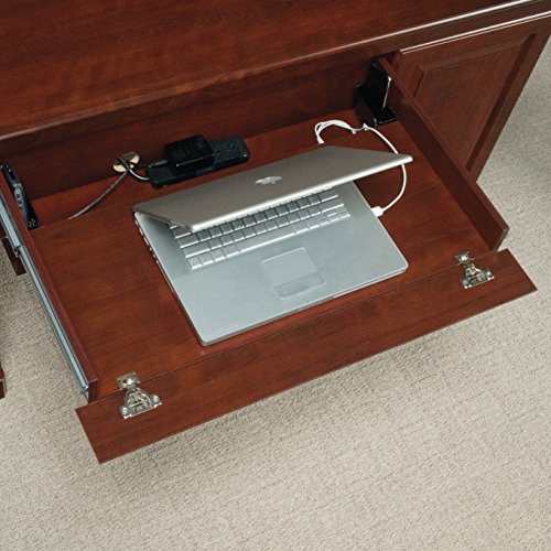 Sauder Heritage Hill Computer Credenza, L: 59.25" x W: 20.47" x H: 30.24", Classic Cherry Sauder