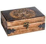 Antique Handmade Wooden Urn Tree of Life Engraving Handcarved Jewellery Box for Women-Men Jewel | Home Decor Accents | Decorative Boxes | Storage & Hind Handicrafts