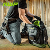 AWP Extreme Tool Backpack, Heavy-Duty Tool Bag with Padded Shoulder, Back, and Waist Straps, Water-Resistant Construction Black AWP