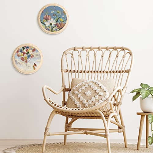 Pllieay 2Pcs 7 Inch Round Wooden Plaque Unfinished Circle Plaque, Wood Display Base for Craft Projects Pllieay