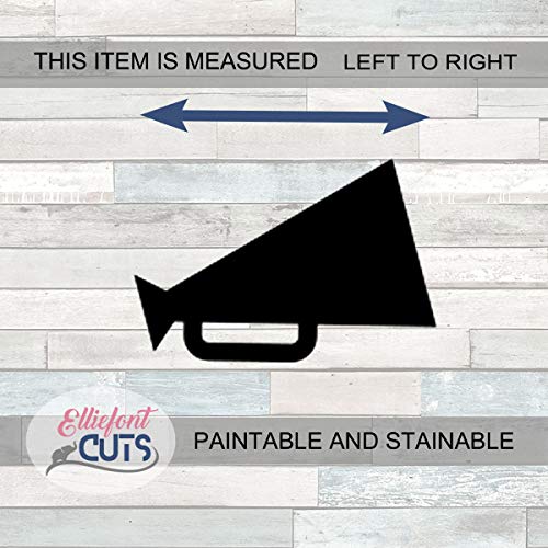 Cheer Megaphone Wood Cutouts for crafts, Laser Cut Wood Shapes 5mm thick Baltic Birch Wood, Multiple Sizes Available Elliefont Styles