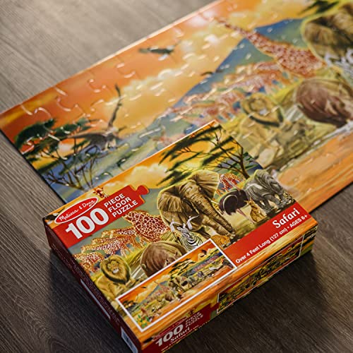 Melissa & Doug African Plains Safari Jumbo Jigsaw Floor Puzzle (100 pcs, over 4 feet long) - WoodArtSupply