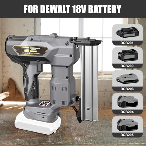 Cordless 18GA Brad Nailer for Dewalt 20V Max, 18 Gauge Nail Gun with 1000 Nials for Wood Carpentry, Brushless, 2 Mode, 5/8 to 1-1/4 Inch, Tool Only - WoodArtSupply