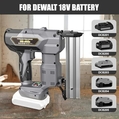 Cordless 18GA Brad Nailer for Dewalt 20V Max, 18 Gauge Nail Gun with 1000 Nials for Wood Carpentry, Brushless, 2 Mode, 5/8 to 1-1/4 Inch, Tool Only - WoodArtSupply