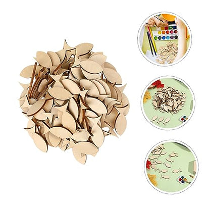 BESTOYARD 100pcs Decor Wooden Slice Unfinished Wooden Chips Adorn Animal Cutout Wood Slices Wood Blank Slices Unfinished Fish Cutouts Wooden Slices