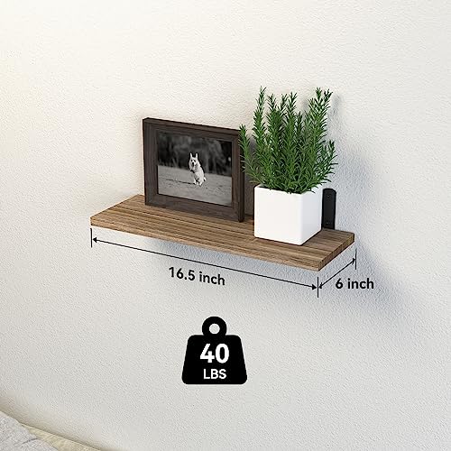 DOLLFIO Floating Shelves, 5 Sets Wall Shelves, Wood Floating Shelves for Bedroom Wall Décor, Wall Mounted Floating Bathroom Shelf for Storage, DOLLFIO