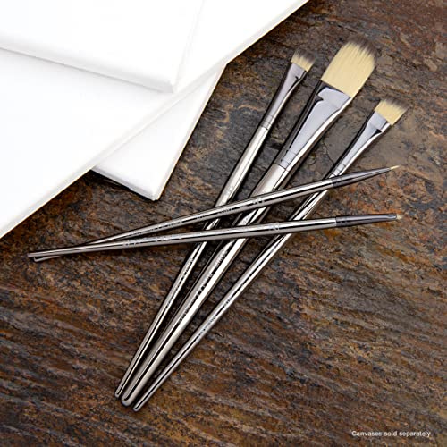 Royal & Langnickel Zen 5pc Standard Handle Brush Set, Includes - Wash, Oval Wash, Angular, Liner & Chisel Blender Brushes - WoodArtSupply