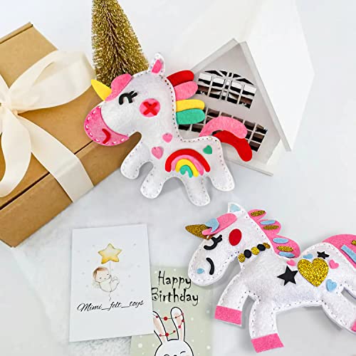 MAOROSIS Unicorn Sewing Kit for Beginner Kids Arts & Crafts 5-12 Years Girls Gift, Easy DIY Projects Unicorn Crafts Stuffed Animal Felt Plushie for - WoodArtSupply