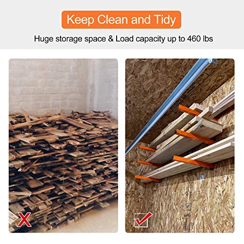 Ultrawall Wall Mount Wood Organizer and Lumber Storage Metal Rack with 3-Level - Indoor & Outdoor Use, 2 Pack Ultrawall