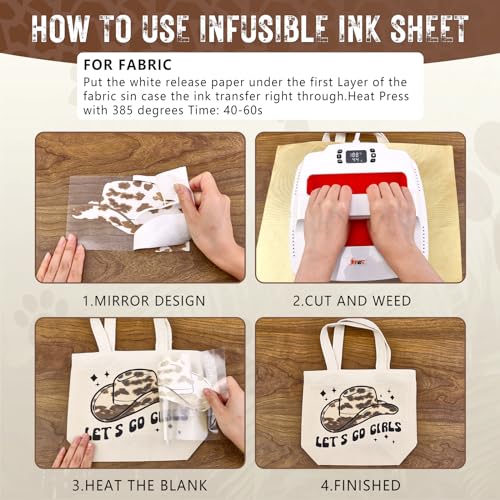 Tintnut Cowhide Infusible Ink Transfer Sheets - 10 Sheets 12"x10", Cow Print Sublimation Transfer Paper Bundle Compatible with Cricut for DIY Mugs, Tintnut