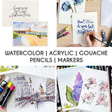 Blank Watercolor Cards with Envelopes NOT FOLDED - 30 Pack : 30 Postcards and 30 Envelopes 5x7" - Watercolor Postcards 300GSM - DIY Thank You Card, Zenacolor