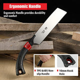 Japanese Pull Saw Hand Flush deep Cutting Trim Saw 10-2/5 Inch （265MM) SK-5 Steel Blade Razor Fine Teeth Saw with Non-slip Rugged curved Handle Ideal X-STEEL