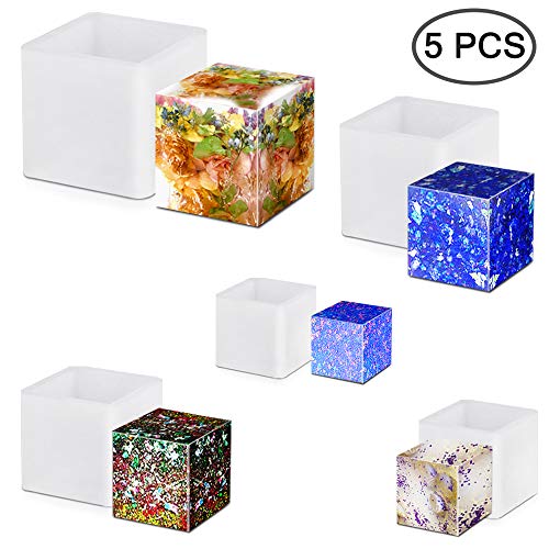 FineGood 5 Pcs Square Resin Molds Epoxy Resin Molds Molds Resin Mold Kit Silicone Resin Mold - WoodArtSupply