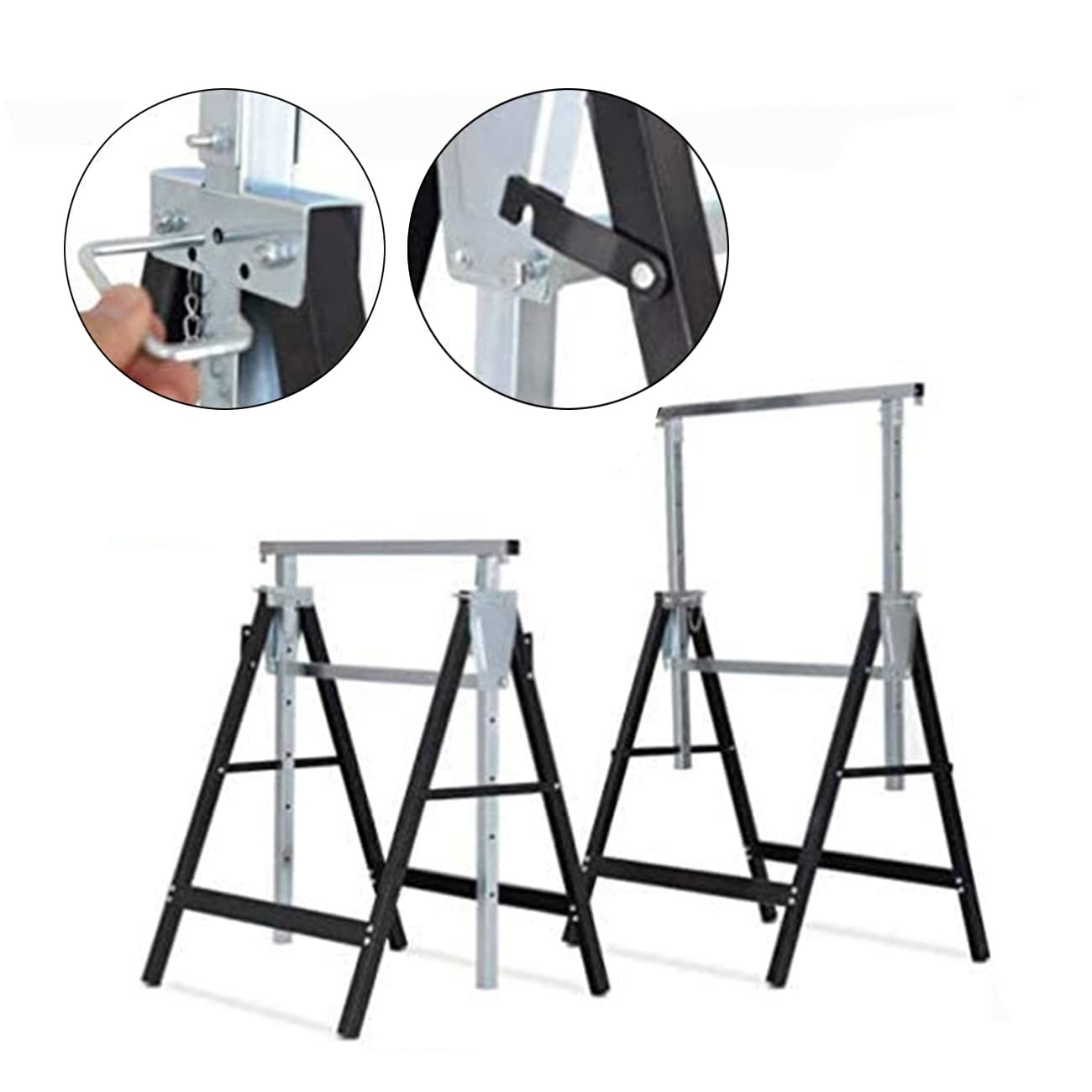 LS8 LINSHI Sawhorse Lifting bracket, Sawhorse Stand 2x4 Heavy-Duty Sawhorse Adjustable Height 2 pack - WoodArtSupply