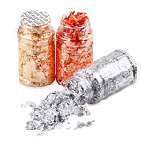 Mingjieus Gilding Flakes Set,Gold Foil Flakes for Resin,3 Bottles Metallic Foil Flakes for Resin Jewelry Making,Nails,Painting Art,Crafts and Mingjieus