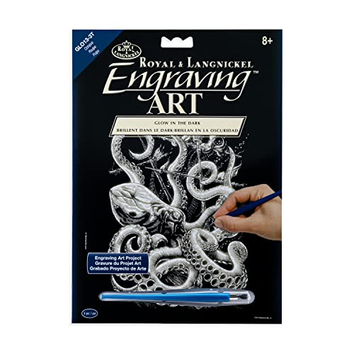 Royal and Langnickel Glow in Dark Engraving Art, Octopus - WoodArtSupply