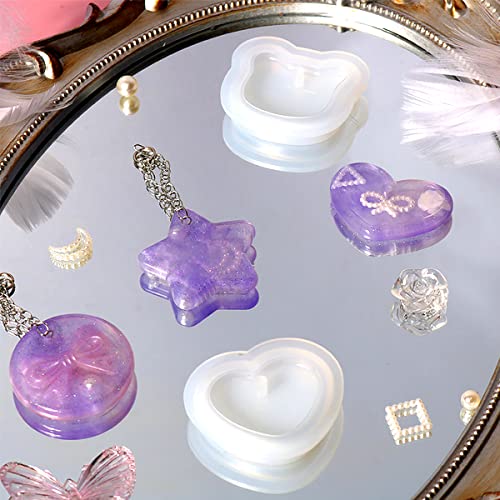 Resin Jewelry Molds Pendant, 16PCS Pendant Moulds for Resin Casting, Silicone Molds for Epoxy Resin, Resin Shaker Molds Silicone, Resin Molds for MAMUNU