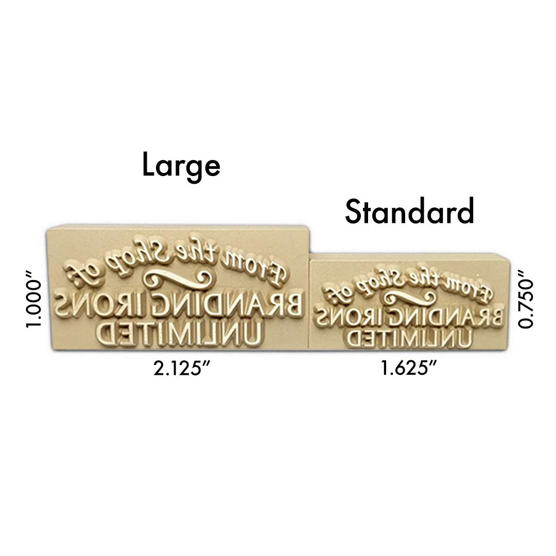 Custom Engraved Electric Branding Iron with Personalised Text and Flourish Design - Large Size - Made in the USA Infinity Stamps