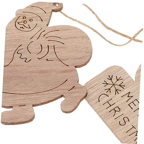 Artibetter 1 Set Christmas Decoration Pendant Unfinished Christmas Shapes Wooden Christmas Cutout Nativity Decor House Decorations for Home DIY Craft ARTIBETTER