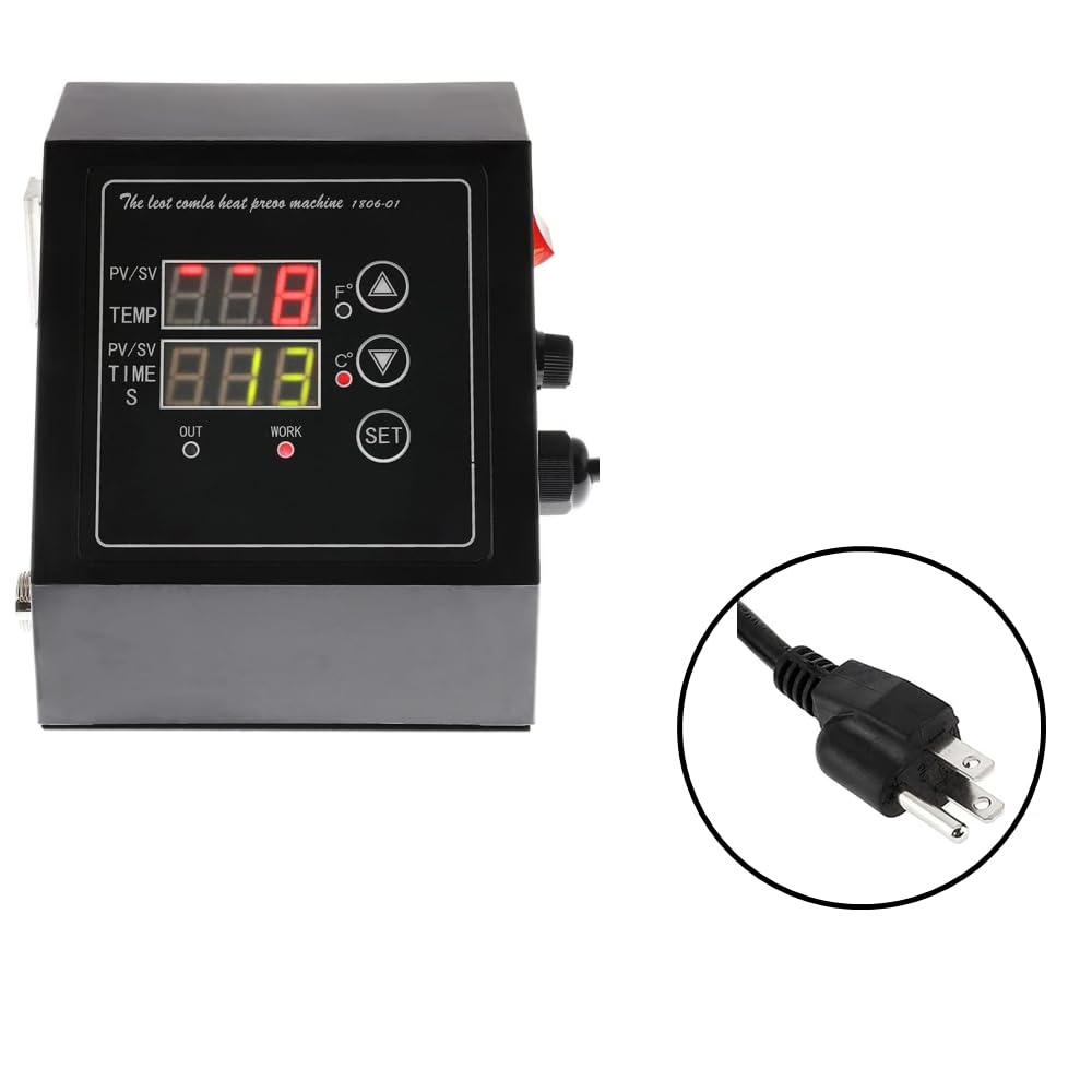 1400W Power Press Heat Press 15"x15", K-Type Temperature Controller Box with Time & Temperature LED Controller, K-Type Sublimation Transfer Machine ZiBeiLe