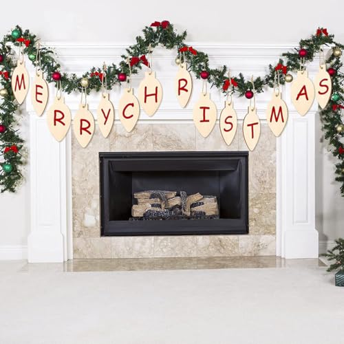 VOSAREA 50pcs Light Bulb Wood Cutouts Christmas Unfinished Wooden Light Bulbs Light Bulb Shaped Wood Ornaments Xmas Tree Hanging Embellishments VOSAREA