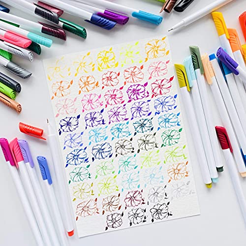 KINGART 418.18 Fine Line Color Ink Pens, Set of 48 Unique Colors, Tip Size 0.4 mm KINGART