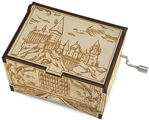 TheLaser'sEdge, Hogwarts Castle, Harry Potter Music Box with Hedwig's Theme - Solemnly Quote - WoodArtSupply