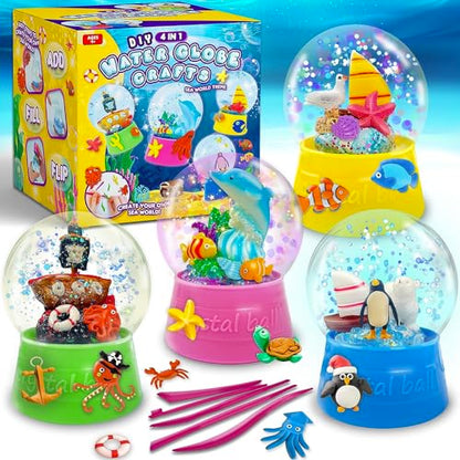 ToyUnited Make Your Own Water Globe - Snow Water Stem Projects DIY Activities Glitters Supplies Perfect Arts and Crafts Clay for Girls Boys Kids Ages