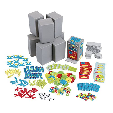 Colorations DIY Robot Foam Craft Kit for Kids, Set of 12, EVA Foam, Paper Mache, Self-Adhesive, No-Glue, STEM, STEAM, Science, Robotics, Early Colorations