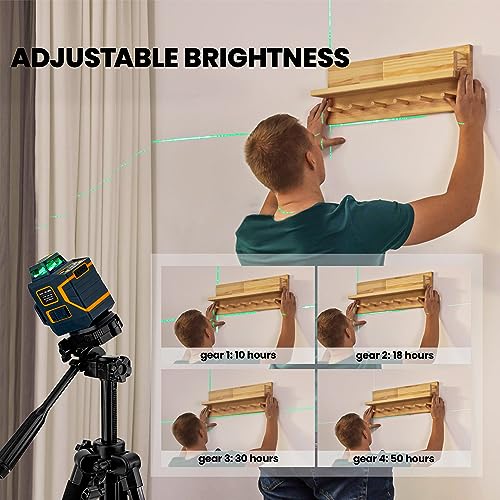 CIGMAN Laser Level CM-720SE Laser Level Self Leveling 2 x 360° Green Cross Line for Construction, Picture Hanging and Decoration with Rechargeable - WoodArtSupply