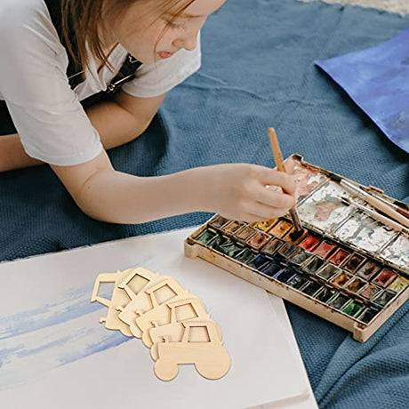 MAGICLULU 20pcs Cartoon Tractor Wooden Slices for Crafts Wood Slices to Drawing Kids DIY Paint Wood Crafts Unpainted Wooden Slices DIY Unfinished Car MAGICLULU