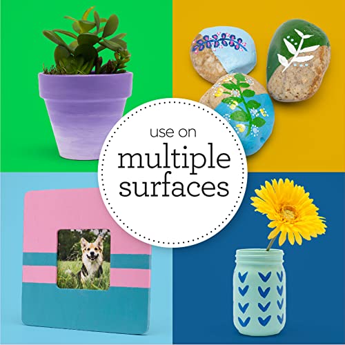 Apple Barrel Multi PROMOABMPO22, 21 Piece DIY Set Featuring 16 Surface Paints, 1 Mod Podge Outdoor Acrylic Sealer and 4 Foam Brushes, Large Apple Barrel