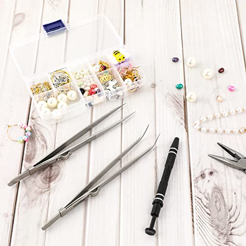 3Pcs Diamond Holder Pick up Tool Precision Tweezers Stainless Steel Tweezers Kit Diamond Claw Tweezers Parts Prong Tweezer Grabber Stone Jewelry Sliverdew