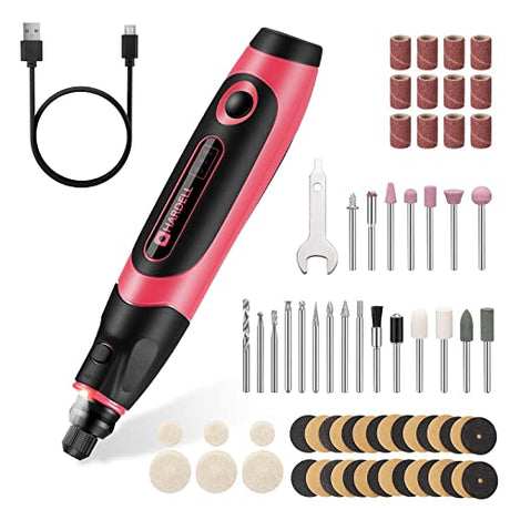 HARDELL Cordless Rotary Tool 4V, Upgrade Mini Rotary Tool Kit 18000 RPM with 74 Accessories, 3-Speed Multi-Purpose Rechargeable Rotary Tool for HARDELL