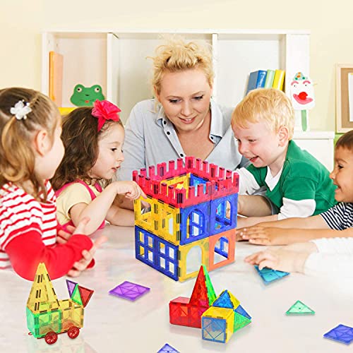Compatible Magnetic Tiles Building Blocks STEM Toys for 3+ Year Old Boys and Girls Montessori Toys Toddler Kids Gifts Parent Approved Sensory Toys