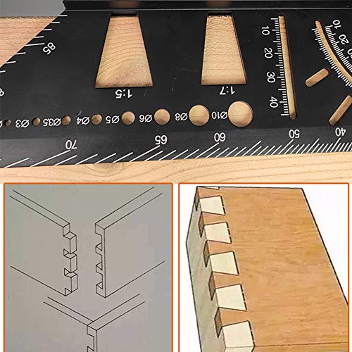 Aluminum Alloy Woodworking Square Size Measure Ruler - 3D Mitre Angle Measuring Template Tool - Carpenter's Layout Ruler Gauge Woodworking - WoodArtSupply